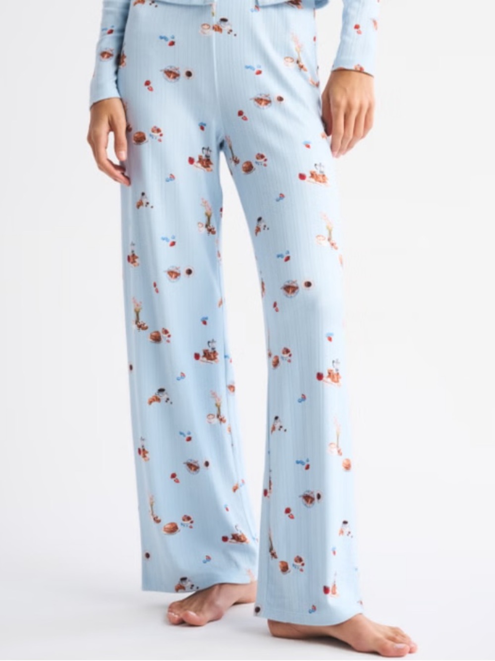 Abercrombie & Fitch Light Blue Floral and Picnic Print Sheets